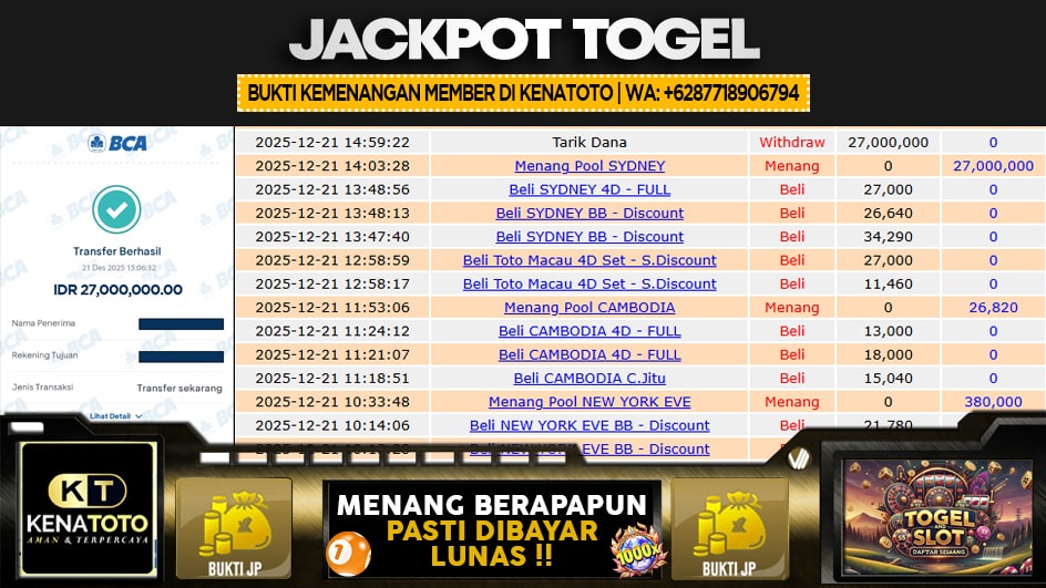 KENATOTO | JP TOGEL 27 JUTA | MENANG PASTI DIBAYAR