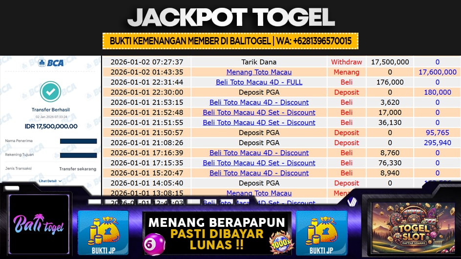 BALITOGEL | JP TOGEL 17 JUTA | MENANG PASTI DIBAYAR