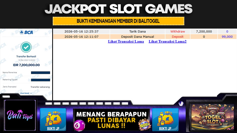 BALITOGEL | JP SLOT 7 JUTA | MENANG PASTI DIBAYAR