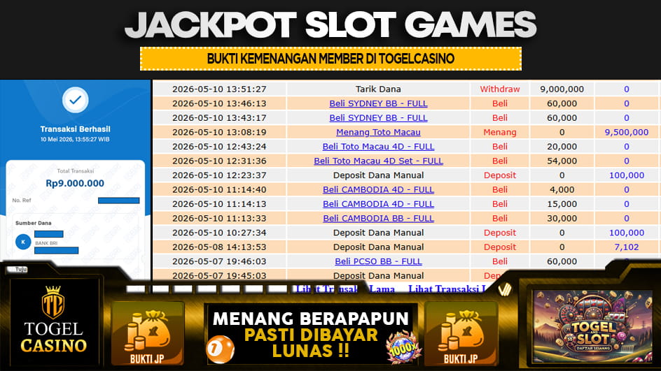 TOGELCASINO | JP TOGEL 9 JUTA | MENANG PASTI DIBAYAR