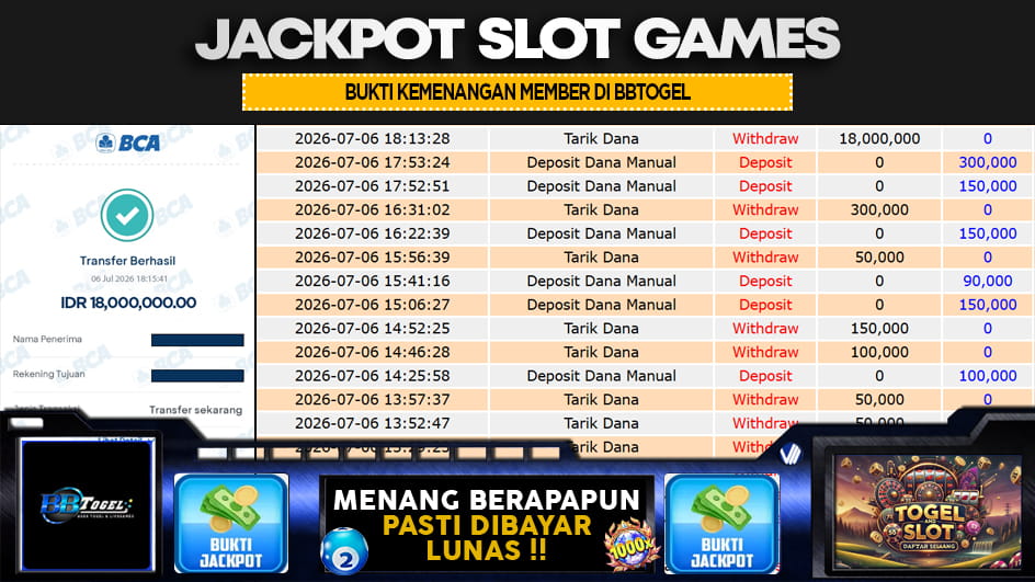 BBTOGEL | JP SLOT 15 JUTA | MENANG PASTI DIBAYAR