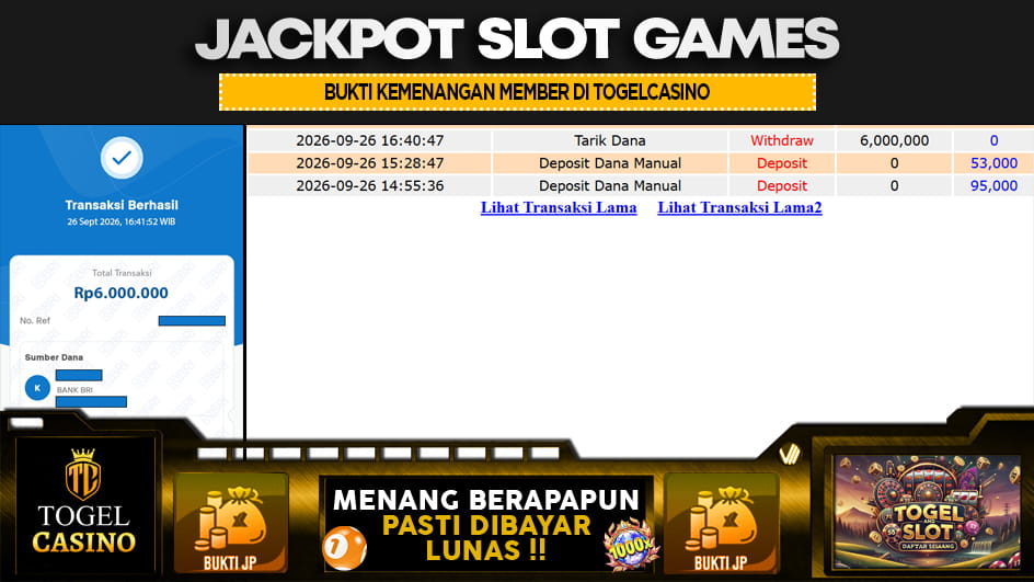 SITUS TOGELCASINO | JP SLOT 6 JUTA | MENANG PASTI DIBAYAR